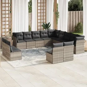 Garden sofa set 12 pieces and gray synthetic rattan cushions by , Garden sets - Ref: Foro24-3218422, Price: 867,61 €, Discoun...