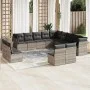 Set de sofás de jardín 12 pzas y cojines ratán sintético gris de , Conjuntos de jardín - Ref: Foro24-3218422, Precio: 866,11 ...