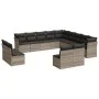Set de sofás de jardín 12 pzas y cojines ratán sintético gris de , Conjuntos de jardín - Ref: Foro24-3218422, Precio: 866,11 ...
