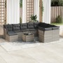 Garden sofa set 11 pieces and gray synthetic rattan cushions by , Garden sets - Ref: Foro24-3218602, Price: 709,97 €, Discoun...
