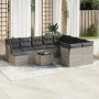 Garden sofa set 11 pieces and gray synthetic rattan cushions by , Garden sets - Ref: Foro24-3218602, Price: 722,93 €, Discoun...