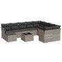 Garden sofa set 11 pieces and gray synthetic rattan cushions by , Garden sets - Ref: Foro24-3218602, Price: 709,97 €, Discoun...