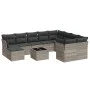 Garden sofa set 11 pieces and gray synthetic rattan cushions by , Garden sets - Ref: Foro24-3218602, Price: 722,93 €, Discoun...