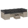 Garden sofa set 8 pieces and gray synthetic rattan cushions by , Garden sets - Ref: Foro24-3218732, Price: 566,76 €, Discount: %