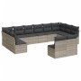 Garden sofa set 12 pieces and gray synthetic rattan cushions by , Garden sets - Ref: Foro24-3218372, Price: 772,62 €, Discoun...