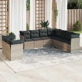 Garden furniture set 9 pieces and light gray synthetic rattan cushions by , Garden sets - Ref: Foro24-3217842, Price: 654,07 ...