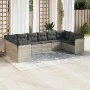 Set of 10-piece garden sofas with light gray synthetic rattan cushions by , Garden sets - Ref: Foro24-3218202, Price: 691,31 ...
