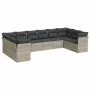 Set of 10-piece garden sofas with light gray synthetic rattan cushions by , Garden sets - Ref: Foro24-3218202, Price: 691,31 ...