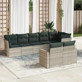 Garden sofa set 8 pieces and gray synthetic rattan cushions by , Garden sets - Ref: Foro24-3219212, Price: 574,64 €, Discount: %