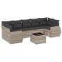 Garden sofa set 8 pieces and gray synthetic rattan cushions by , Garden sets - Ref: Foro24-3253479, Price: 599,31 €, Discount: %