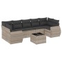 Gartensofagarnitur 8-teilig mit grauen Polstern aus synthetischem Rattan von , Gartensets - Ref: Foro24-3253479, Preis: 576,3...