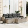 7-piece garden sofa set with light gray PE rattan cushions by , Garden sets - Ref: Foro24-3254069, Price: 456,98 €, Discount: %