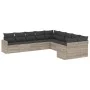 Set of 10-piece garden sofas with light gray synthetic rattan cushions by , Modular outdoor sofas - Ref: Foro24-3251849, Pric...