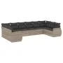 Set of 10-piece garden sofas with light gray synthetic rattan cushions by , Garden sets - Ref: Foro24-3254209, Price: 725,07 ...