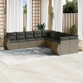 Set of 10-piece garden sofas with light gray synthetic rattan cushions by , Garden sets - Ref: Foro24-3254249, Price: 725,07 ...