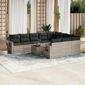 Garden sofa set 11 pieces and gray synthetic rattan cushions by , Garden sets - Ref: Foro24-3253039, Price: 757,92 €, Discoun...