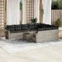 Garden sofa set 11 pieces and gray synthetic rattan cushions by , Garden sets - Ref: Foro24-3253039, Price: 759,07 €, Discoun...