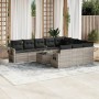 Set de sofás de jardín 11 pzas y cojines ratán sintético gris de , Conjuntos de jardín - Ref: Foro24-3253039, Precio: 745,08 ...