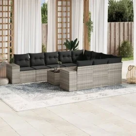 Garden sofa set 11 pieces and gray synthetic rattan cushions by , Garden sets - Ref: Foro24-3255439, Price: 850,75 €, Discoun...