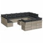 Gartensofa-Set, 14-teilig, mit Kissen, aus hellem grauen Kunststoff-Rattan. von , Gartensets - Ref: Foro24-3218462, Preis: 94...