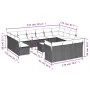 Gartensofa-Set, 14-teilig, mit Kissen, aus hellem grauen Kunststoff-Rattan. von , Gartensets - Ref: Foro24-3218462, Preis: 96...