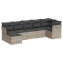 7-piece garden sofa set with light gray PE rattan cushions by , Garden sets - Ref: Foro24-3217972, Price: 483,38 €, Discount: %