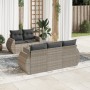 Gartensofagarnitur 6-teilig mit grauen Polstern aus synthetischem Rattan von , Gartensets - Ref: Foro24-3253439, Preis: 451,1...