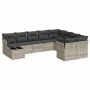 Set of 10-piece garden sofas with light gray synthetic rattan cushions by , Garden sets - Ref: Foro24-3218192, Price: 676,87 ...