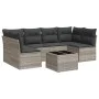 7-piece garden sofa set with light gray PE rattan cushions by , Garden sets - Ref: Foro24-3217402, Price: 462,49 €, Discount: %