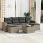 7-piece garden sofa set with light gray PE rattan cushions by , Modular outdoor sofas - Ref: Foro24-3251669, Price: 440,19 €,...