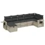 7-piece garden sofa set with light gray PE rattan cushions by , Garden sets - Ref: Foro24-3263818, Price: 478,53 €, Discount: %