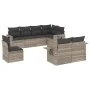 Gartensofagarnitur 8-teilig mit grauen Polstern aus synthetischem Rattan von , Gartensets - Ref: Foro24-3252779, Preis: 618,9...