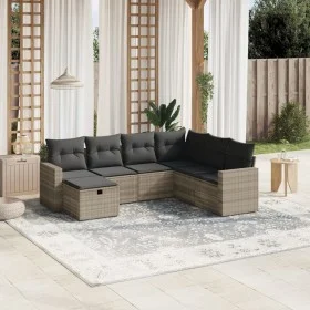 Gartensofagarnitur 7-teilig mit Polstern, helles graues PE-Rattan von , Gartensets - Ref: Foro24-3263528, Preis: 473,90 €, Ra...
