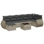 Garden sofa set 8 pieces and gray synthetic rattan cushions by , Garden sets - Ref: Foro24-3264138, Price: 549,64 €, Discount: %