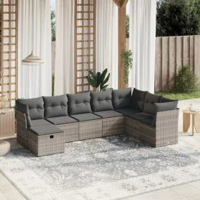 Gartensofagarnitur 8-teilig mit grauen Polstern aus synthetischem Rattan von , Gartensets - Ref: Foro24-3263278, Preis: 546,1...