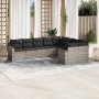 Garden furniture set 9 pieces and light gray synthetic rattan cushions by , Garden sets - Ref: Foro24-3219432, Price: 605,17 ...