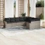 Garden furniture set 9 pieces and light gray synthetic rattan cushions by , Garden sets - Ref: Foro24-3219432, Price: 617,68 ...
