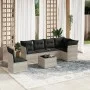 7-piece garden sofa set with light gray PE rattan cushions by , Garden sets - Ref: Foro24-3217712, Price: 481,06 €, Discount: %