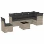 7-piece garden sofa set with light gray PE rattan cushions by , Garden sets - Ref: Foro24-3217712, Price: 481,06 €, Discount: %