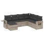 7-piece garden sofa set with light gray PE rattan cushions by , Garden sets - Ref: Foro24-3220501, Price: 481,92 €, Discount: %