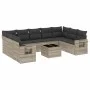 Set sofás jardín 10 pzas con cojines ratán sintético gris claro de , Conjuntos de jardín - Ref: Foro24-3220611, Precio: 673,5...