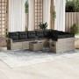 Set of 10-piece garden sofas with light gray synthetic rattan cushions by , Garden sets - Ref: Foro24-3220651, Price: 662,27 ...