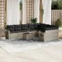 Set of 10-piece garden sofas with light gray synthetic rattan cushions by , Garden sets - Ref: Foro24-3220651, Price: 673,58 ...