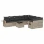 Gartensofa-Set, 10-teilig, mit Kissen, aus hellem grauen Kunststoff-Rattan. von , Gartensets - Ref: Foro24-3220651, Preis: 67...