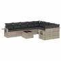 Set of 10-piece garden sofas with light gray synthetic rattan cushions by , Garden sets - Ref: Foro24-3220651, Price: 662,27 ...