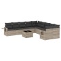 Garden sofa set 11 pieces and gray synthetic rattan cushions by , Garden sets - Ref: Foro24-3220721, Price: 753,66 €, Discoun...
