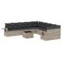 Garden sofa set 11 pieces and gray synthetic rattan cushions by , Garden sets - Ref: Foro24-3220721, Price: 739,99 €, Discoun...