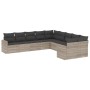 Gartensofa-Set, 10-teilig, mit Kissen, aus hellem grauen Kunststoff-Rattan. von , Gartensets - Ref: Foro24-3219502, Preis: 69...