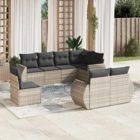 Garden sofa set 8 pieces and gray synthetic rattan cushions by , Modular outdoor sofas - Ref: Foro24-3221641, Price: 624,15 €...
