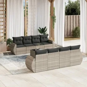 Garden furniture set 9 pieces and light gray synthetic rattan cushions by , Garden sets - Ref: Foro24-3221151, Price: 657,22 ...